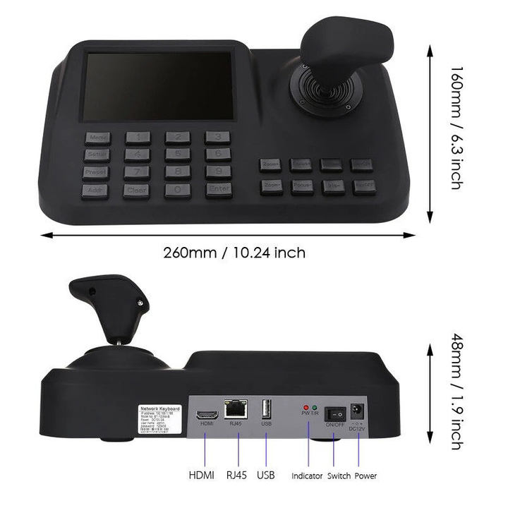 joystick cctv Keyboard, Joystick, IP Camera, PTZ Controller IP Keyboard Controller with 4 TFT Monitor