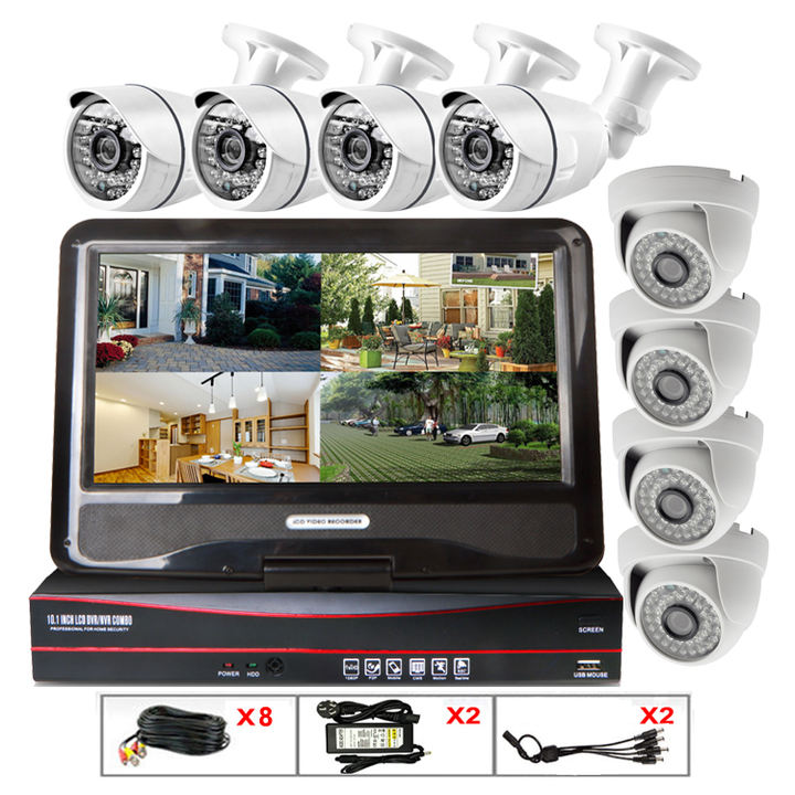 hd 8ch ahd dvr kit with screen home security system