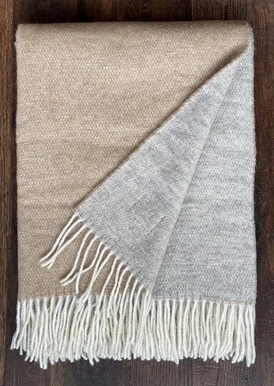 Double Sided Oversized Couch Throw Wool Blanket