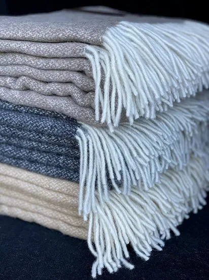 Double Sided Oversized Couch Throw Wool Blanket