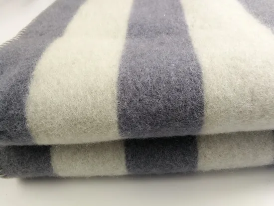 Gray and White Thick Merino Wool Blanket for Winter