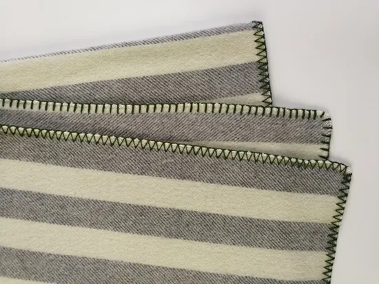 Gray and White Thick Merino Wool Blanket for Winter