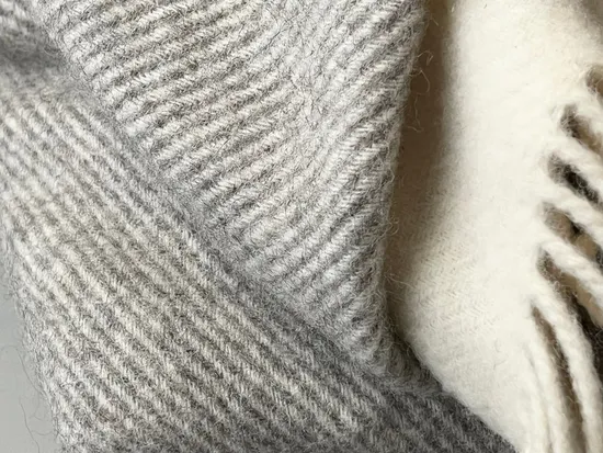 Herringbone Gray Wool Blanket for Hotel