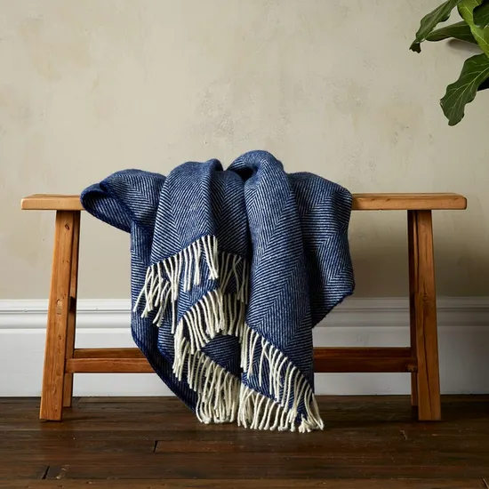 King Size Pure Lambswool Woven Wool Blanket