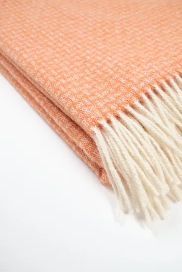 Large Natural New Zealand Wool Blanket with Fringes