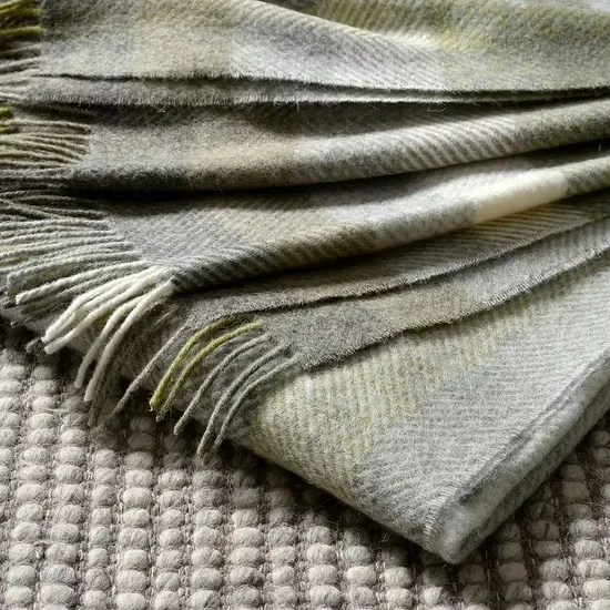 Navy Herringbone Pure Newsland Wool Blanket