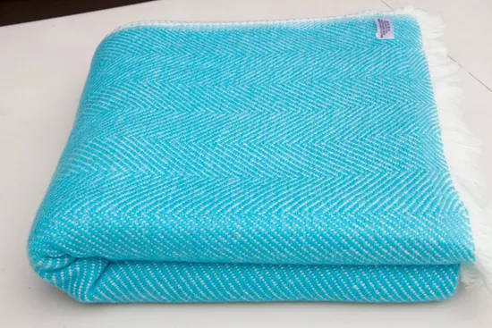 New Blue Soft High Quality Merino Wool Blankets