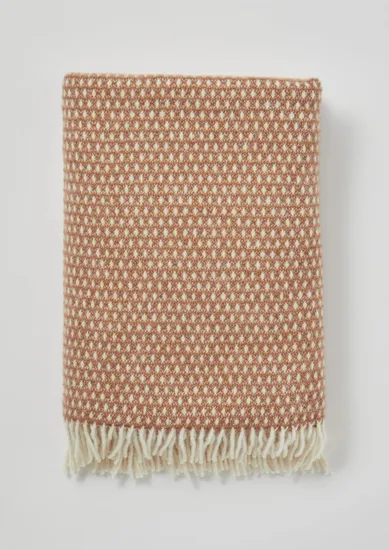 New Style Diamond Weave Pure Merino Wool Blanket