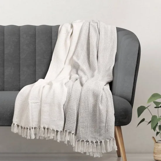 New Style Wool Herringbone Fashion Warm Fringed Wool Blanket