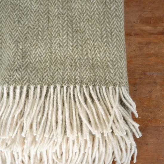 New Zealand Wool Herringbone Wool Blanket for Natural Sofa