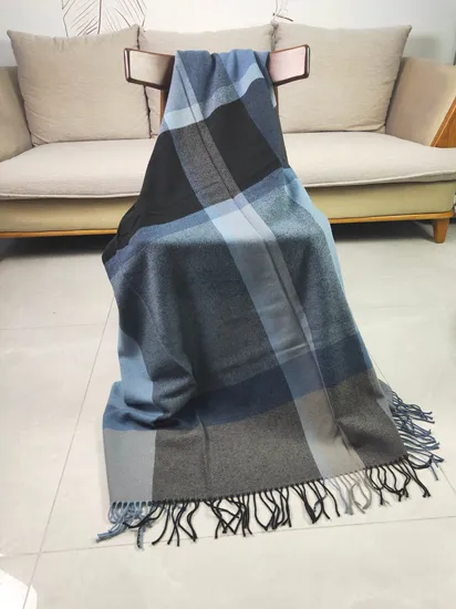 Queen Size Thick Warm Autumn and Winter Professional Pure Wool Tassel Blanket