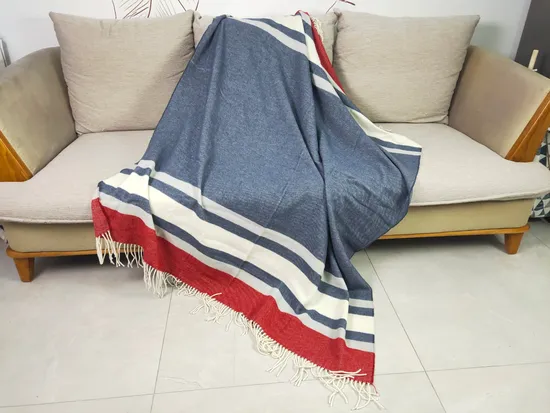 Queen Size Thick Warm Autumn and Winter Professional Pure Wool Tassel Blanket