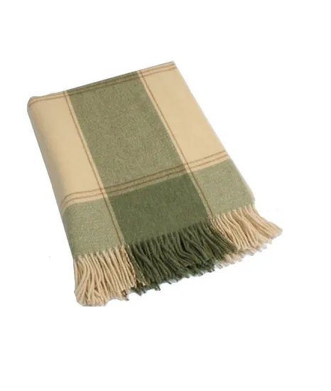 Sheep Wool Hotel Throw Blanket with Fringe for Couch Sofa