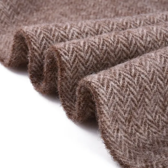 Solid Color Herringbone Pure Wool Blanket