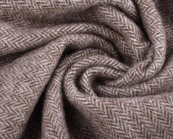 Solid Color Herringbone Pure Wool Blanket