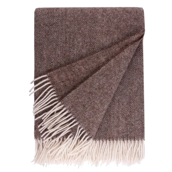 Solid Color Herringbone Pure Wool Blanket