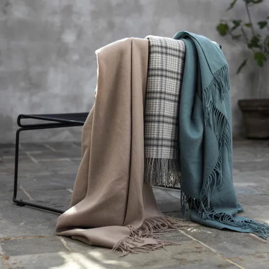 Solid Color Tassel Air Conditioning Wool Blankets