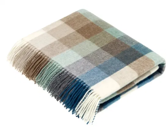 Striped Plaid Tassel Air Conditioning Wool Blanket