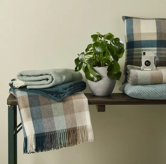 Striped Plaid Tassel Air Conditioning Wool Blanket