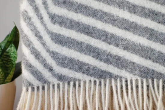 Striped Thick Warm Light Luxury Wool Blanket for Winter