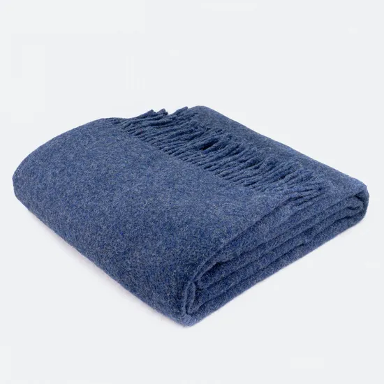 Stylish Plain Warm Tassel Pure Wool Blanket