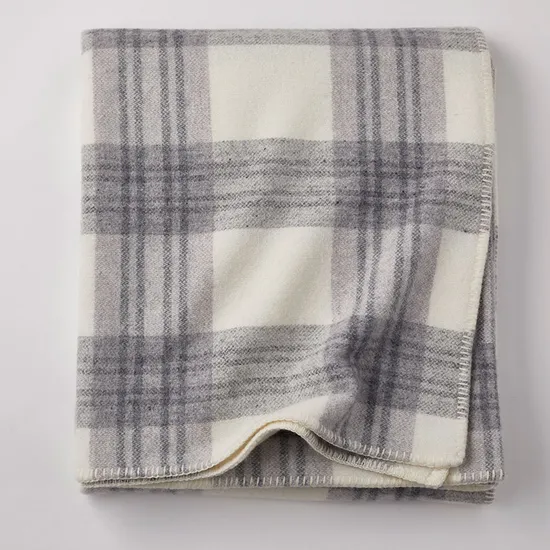 Super Soft Striped Outdoor Style Thick Warm Wool Blanket