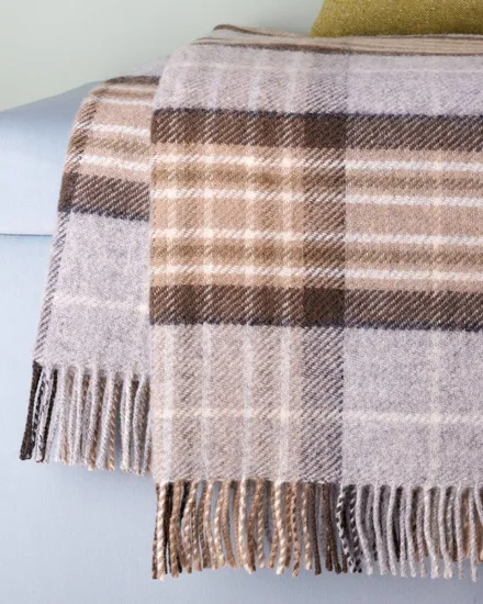 Tweedmill Navy Bannockbane Tartan Wool Blanket