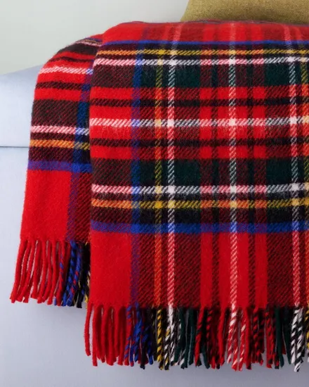 Tweedmill Navy Bannockbane Tartan Wool Blanket