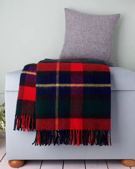 Tweedmill Navy Bannockbane Tartan Wool Blanket