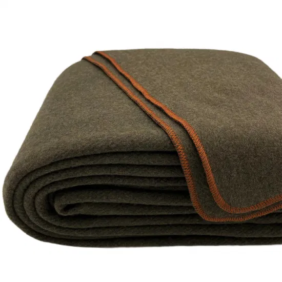 Warm Soft Green 100% Wool Woven Emergency Blankets