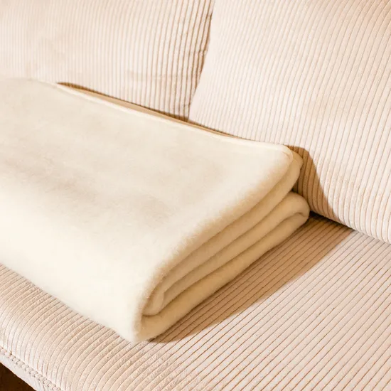 White Shearling Soft Touch Wool Blanket for Bedding