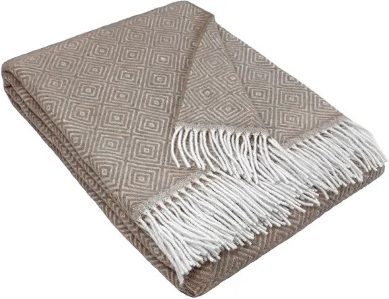 Woven Merino 100 Lamb Wool Blanket for Winter