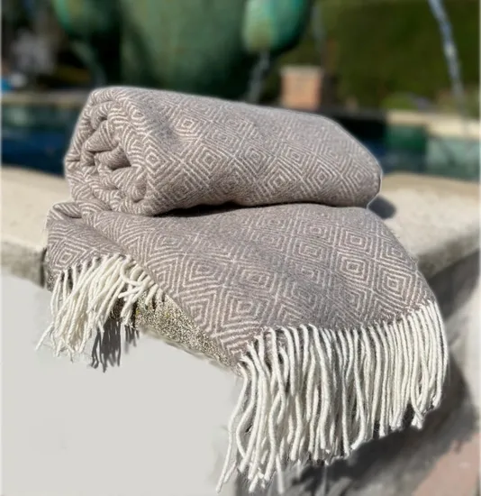 Woven Merino 100 Lamb Wool Blanket for Winter