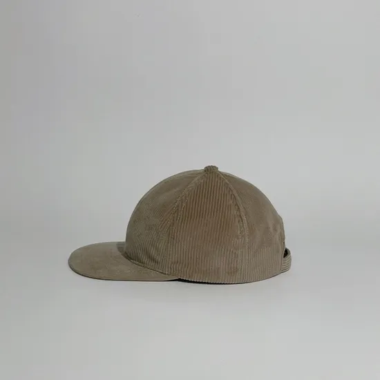 6 Panel Low Profile Premium Custom Embroidery Corduroy Unstructured High Quality Flat Bill Adjust Snapback Caps Hat