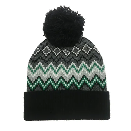 BSCI Factory Custom Skully Knitted Bobble Hat Beanie