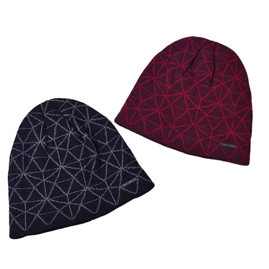 Black Red Winter Outdoor Warm Blank Beanie