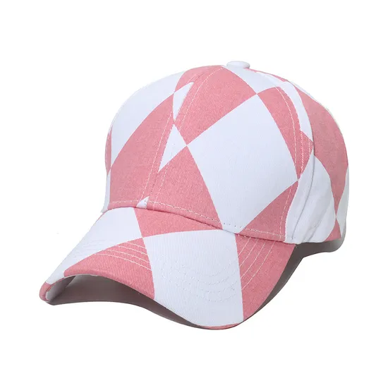 Classic Plaid Print Cotton Red-Black Checkered Baseball Caps