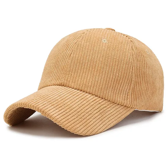 Corduroy Plain Custom 6 Panel Carved Brim Women Men Retro Corduroy Baseball Caps