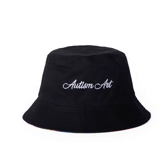 Cotton Custom Wholesale Embroidered Logo Navy Blue Bucket Hat