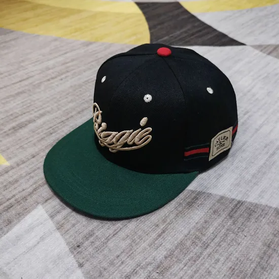 Custom 5 Panel Unstructured Black Snapback Cap