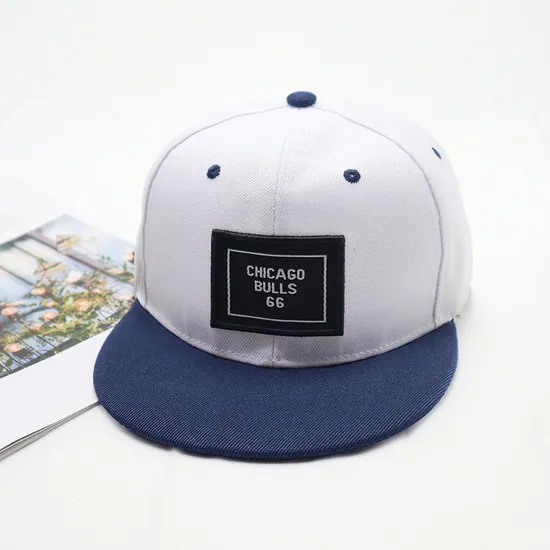 Custom 6 Panel Print Patch White Snapback Cap