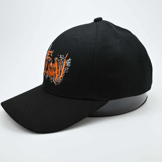 Custom 6 Panels Black Color Cotton Embroidery Logo Baseball Cap