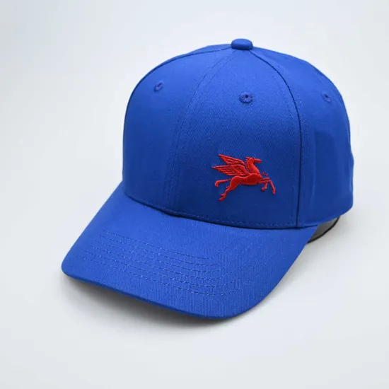 Custom Adjustable Blue Fitted 6 Panel Embroidery Logo Baseball Caps