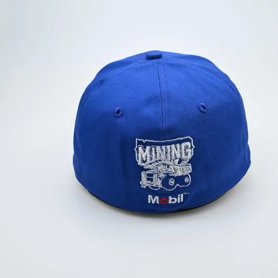 Custom Adjustable Blue Fitted 6 Panel Embroidery Logo Baseball Caps