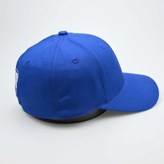 Custom Adjustable Blue Fitted 6 Panel Embroidery Logo Baseball Caps