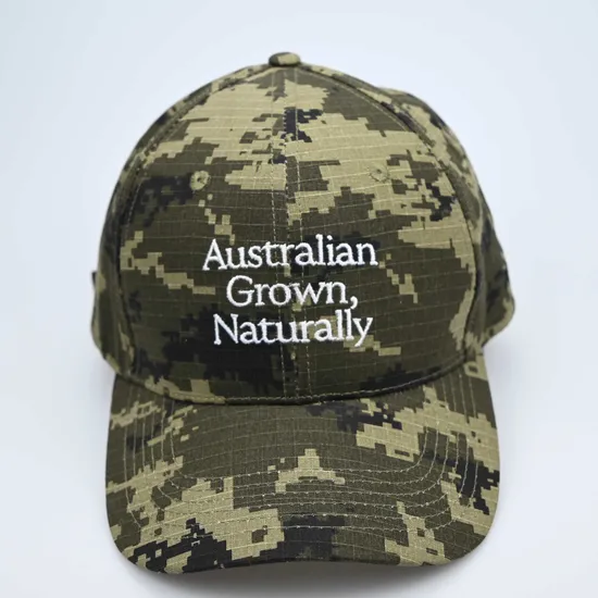 Custom Camo 6 Panel Structured Green Camouflage Colour Baseball Caps Hat