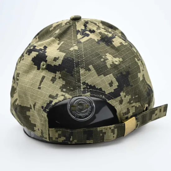 Custom Camo 6 Panel Structured Green Camouflage Colour Baseball Caps Hat