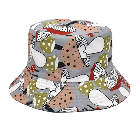 Custom Colorful Mushrooms Full Print Bucket Hat