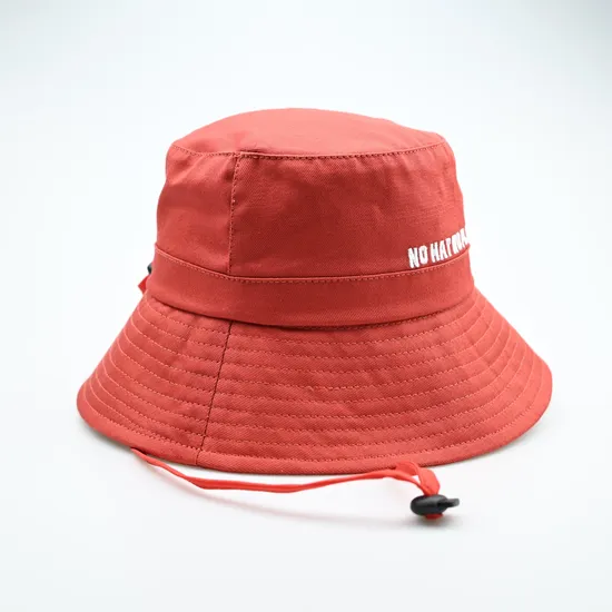 Custom Embroidered Private Label Wide Brim Bucket Hat Plain Sun Protection Fisherman Cap with String