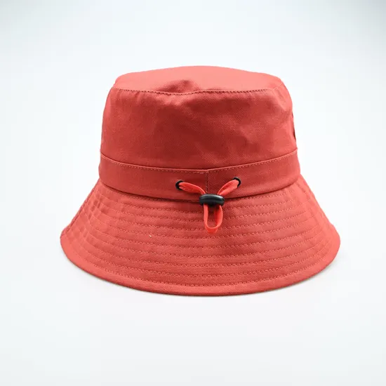 Custom Embroidered Private Label Wide Brim Bucket Hat Plain Sun Protection Fisherman Cap with String